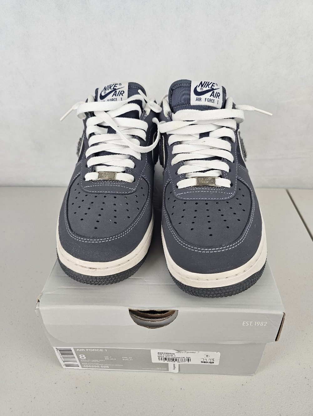 Nike Air Force 1 Low — Charcoal Gray & White